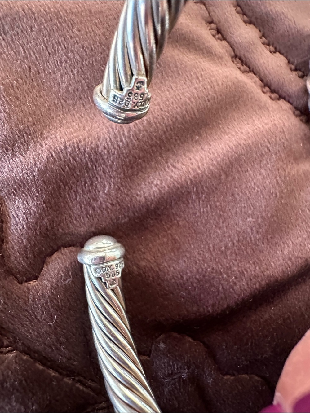 David Yurman Twisted Cable Open Cuff Bracelet with Gold Accents - Silver/Gold - Picture 4 of 5